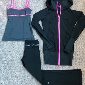 Lululemon Pink/Black/Grey Bundle - size 4-6